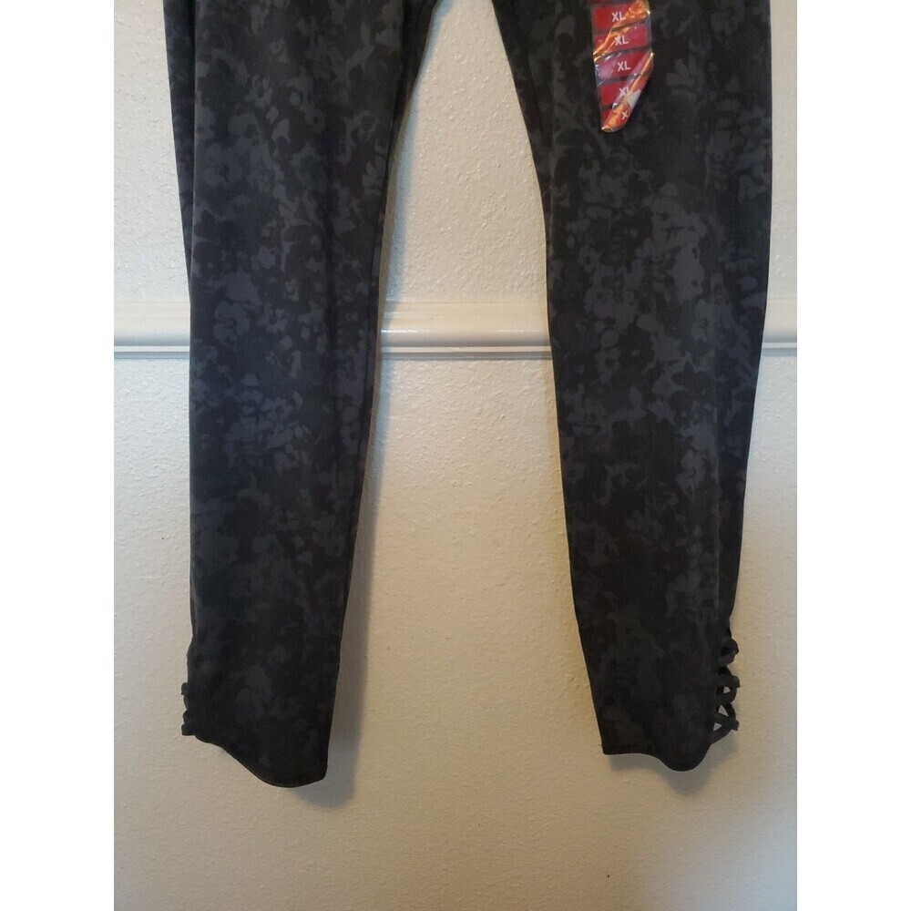 New Womens Member's Mark Lounge‎ Leggings Gray Olive Camououflage Hem Detail XL - Picture 3 of 16